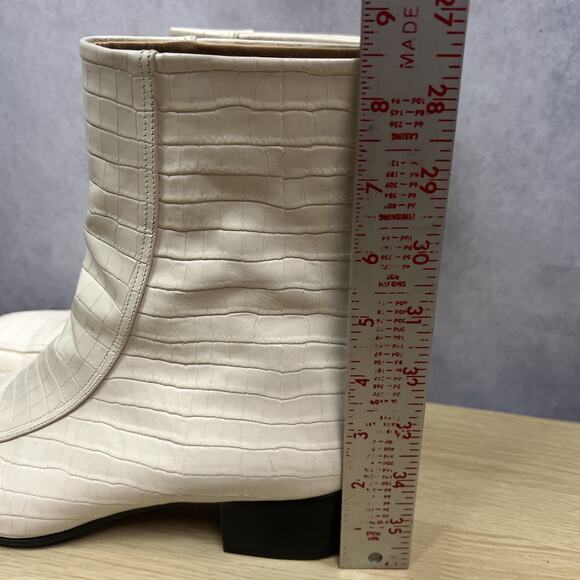 AEYDĒ Amelia Size 40 Crocodile-Effect Leather Ankle Boots $495 Value - Picture 8 of 12